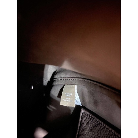 Banana republic large brown genuine leather and fur purse / tote - Picture 2 of 5